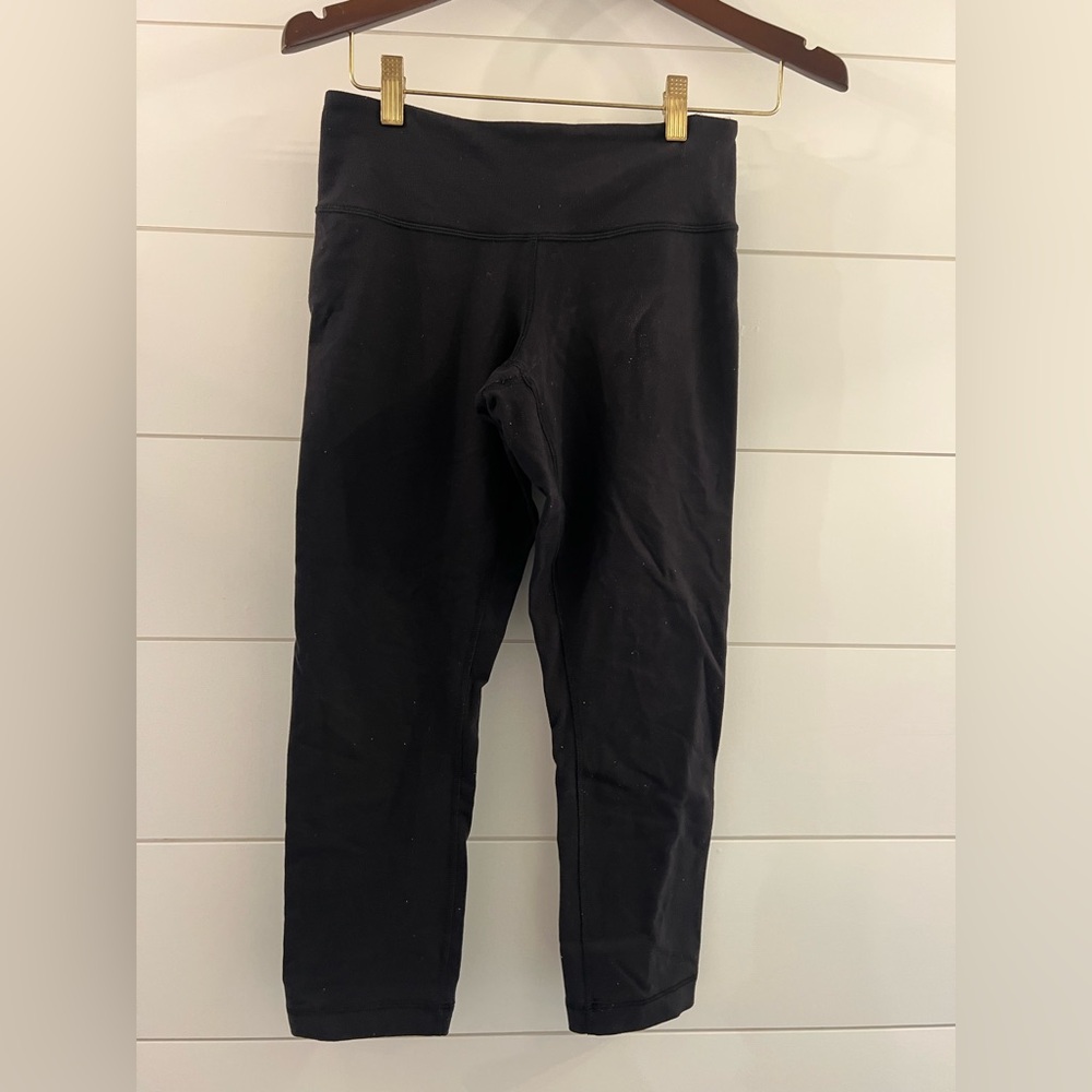 Lululemon Wunder Under Crop Black Sz 6